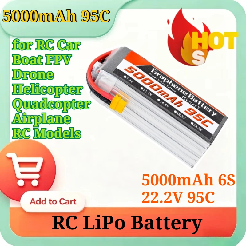 Graphen-Lipo-Akku 5000mAh 6S 2 – 6S Lipo Battery 22.2V 5000Mah Bewertung und Preis